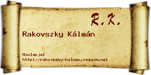 Rakovszky Kálmán névjegykártya