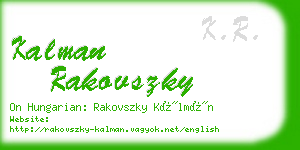 kalman rakovszky business card